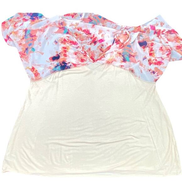 Target Plus Size Split Back Multicolor Knit Tank Top in Shades of Peach & Cream - Picture 8 of 12